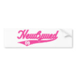 Newlywed '09 (Baseball Script Pink) bumper stickers