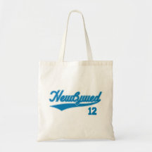 Newlywed 12 (Baseball Script Blue) Tote Bag