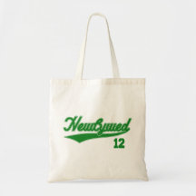Newlywed 12 (Baseball Script Green) Tote Bag