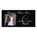 Newlyweds First Christmas Monogram Photo Card