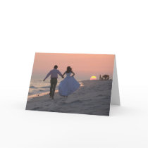 Newlyweds Running into the Sunset, the Future Greeting Card