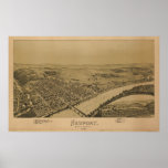 Newport Pennsylvania 1895 Antique Panoramic Map