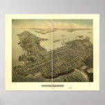 Newport Rhode Island 1878 Antique Panoramic Map