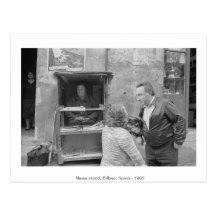 News stand, Bilbao, Spain, 1985. Postcards