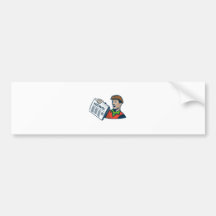 Newsboy Newspaper Delivery Retro Bumper Stickers
