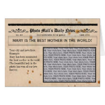 Newspaper Customisable Greeting Card frame