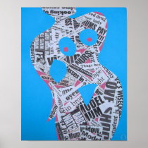 newspaper nude collage poster