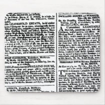 Newspaper Print (Black & White) Mousepad