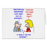newspapers dying internet cards