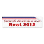 Newt Gingrich 2012 Bumper Sticker