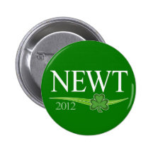 Newt Gingrich 2012 - irish green clover Button
