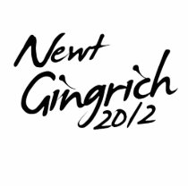 NEWT GINGRICH AUTOGRAPH 2012 ACRYLIC CUT OUT