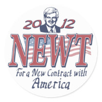 Newt Gingrich for President 2012 Gear Round Sticker