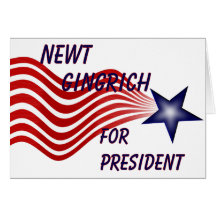 Newt Gingrich For President Shooting Star Cards