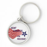 Newt Gingrich For President Shooting Star Keychain
