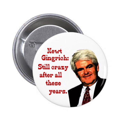 Newt Gingrich, Still Crazy After All These Years Pin