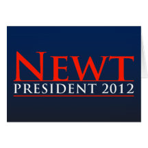 Newt President 2012 Card