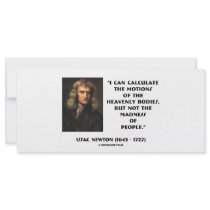 Newton Calculate Motions Madness Of People Quote Rack Card Design