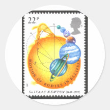 Newton Motion Bodies in Ellipses Round Sticker