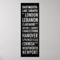 NH Bus Poster - Dartmouth Lake Sunapee