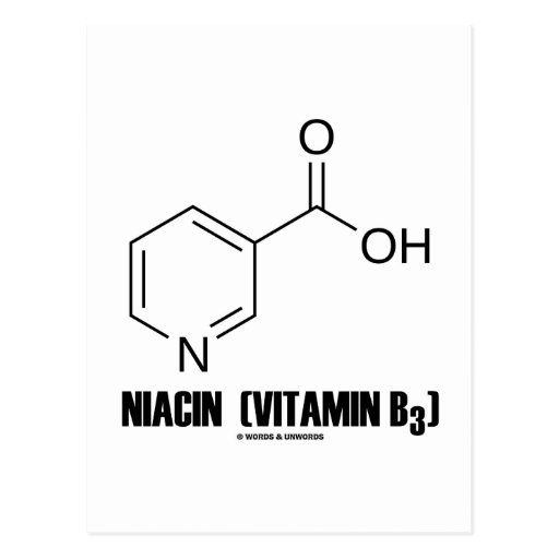 Niacin (Vitamin B3) Chemical Molecule Post Card