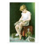 Niagara Corn Starch Girl Reading Post Cards