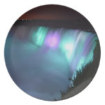 Niagara Falls Canada Night Purple Aqua Plate
