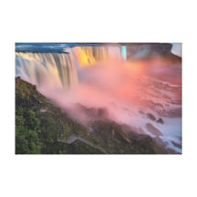 Niagara Falls Night Lights Stretched Canvas Prints