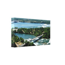 Niagara River Aerial View #2 Wrapped Canvas Print