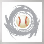 Nice Baseball Circular Grunge Poster