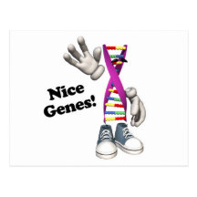 Nice Genes Funny DNA Strip Character Post Card