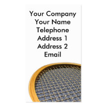 Nice New Tennis Racket. on White Business Card Templates