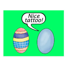 Nice Tattoo Easter Eggs Post Card
