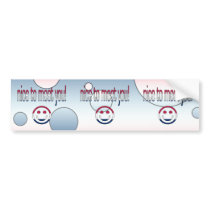 Nice to Meet You! America Flag Colours Pop Art Bumper Sticker