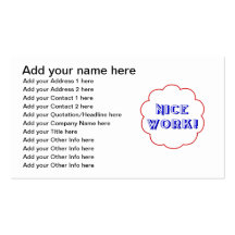 Nice work! business card