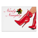 Nicely Naughty Sexy Stiletto Christmas Card