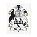Nicholas Family Crest postcards