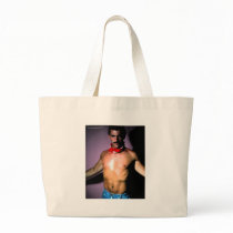 Nick no shirt tote bags