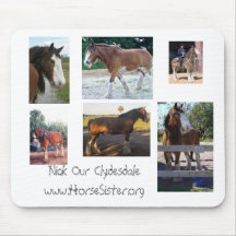 nick our Clydesdale collage mouse pad