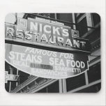 Nick's Greek Restaurant Vintage 1940 Neon Sign Mouse Pad
