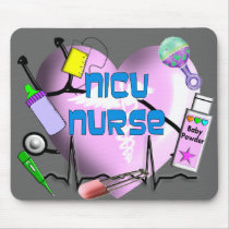 NICU Nurse Pink Heart Design Gifts Mouse Pad
