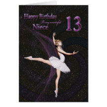 Niece age 13, a ballerina birthday card