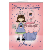 Niece Birthday Card - Cupcake Princess