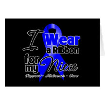 Niece - Colon Cancer Ribbon Greeting Card