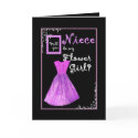 NIECE Flower Girl Invitation MAGENTA Dress cards