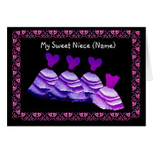 NIECE - Flower Girl Invitation - PURPLE Gowns Greeting Card