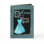 NIECE Flower Girl Invitation TURQUOISE BLUE Dress cards