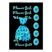 NIECE Flower Girl Invitation TURQUOISE Dress Cards