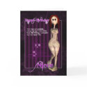 Niece Funky Modern Birthday Card with Rag Doll cut