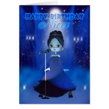 Niece Happy Birthday Singing Deva Cute Card